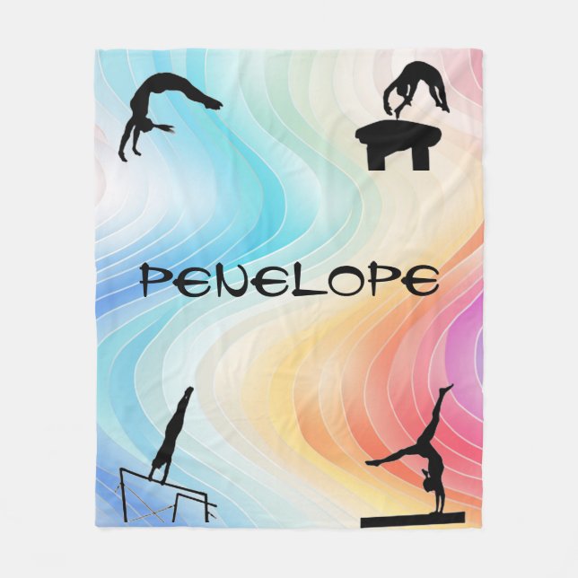 Girls Gymnastics Events Sparkly Blanket (Front)