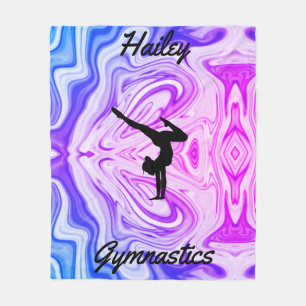 Girls Gymnastics Fleece Blanket w/ Name