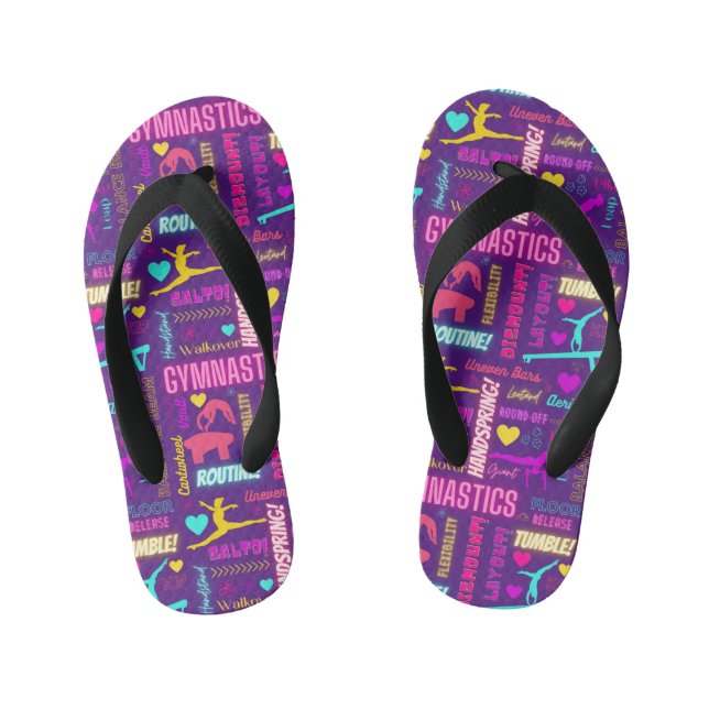  Girls Gymnastics Flip Flops  (Footbed)