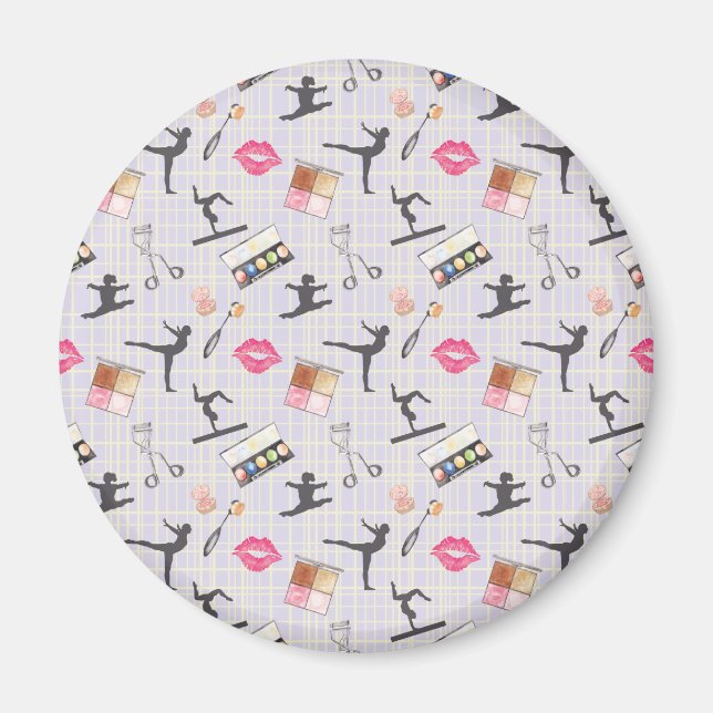 Girls Gymnastics - Girly Makeup Magnet (Front)