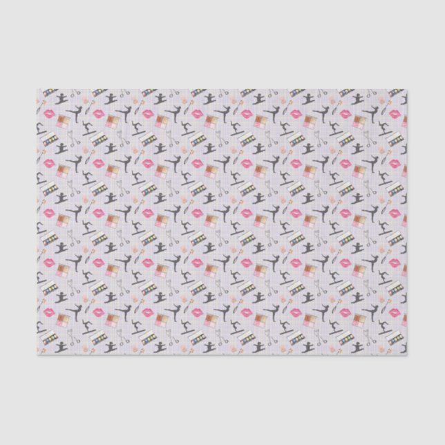 Girls Gymnastics - Girly Makeup Tissue Paper (Front)