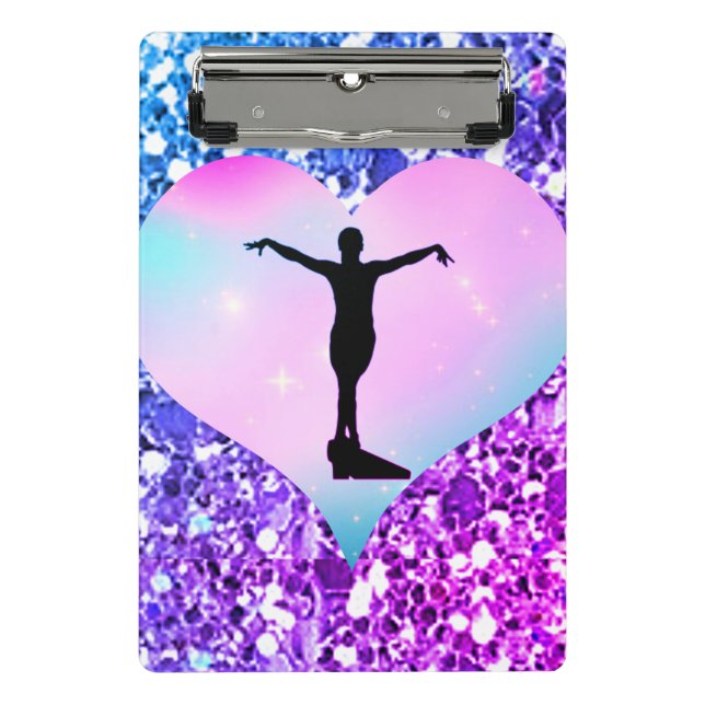 Girls Gymnastics Glam Notebook Mini Clipboard (Front)
