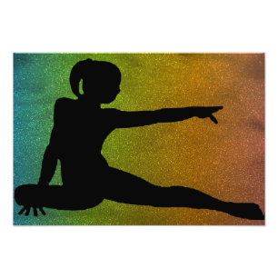 Girls Gymnastics Glitter Photo Enlargement