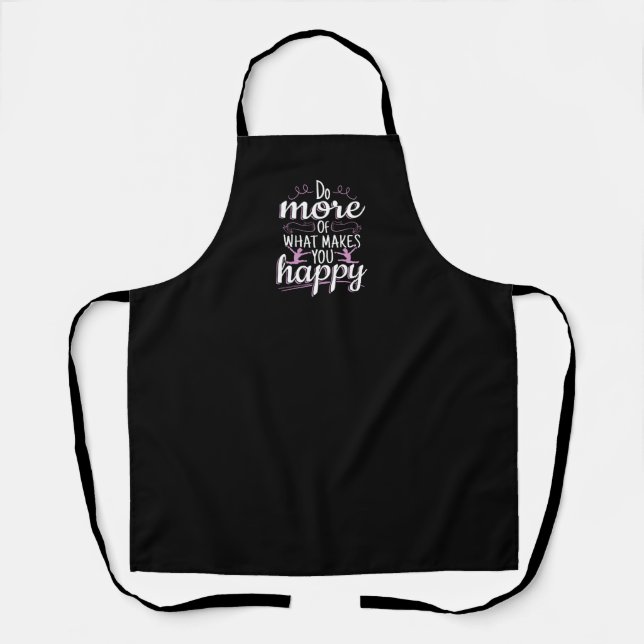 Girls Gymnastics - Motivational Happy Quote Apron (Front)