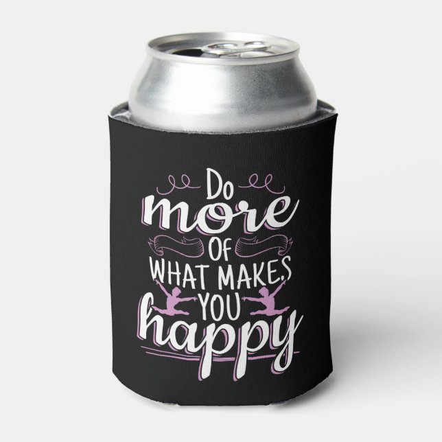 Girls Gymnastics - Motivational Happy Quote Can Cooler (Can Front)