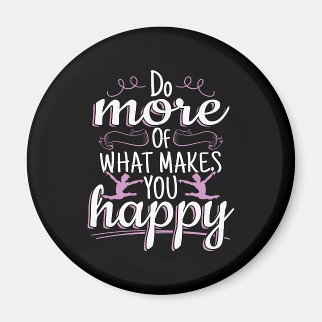 Girls Gymnastics - Motivational Happy Quote Magnet (Front)