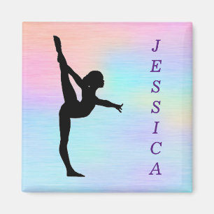 Girls Gymnastics Pastel Magnet