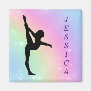 Girls Gymnastics Pastel Magnet
