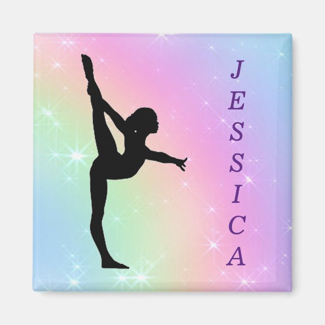 Girls Gymnastics Pastel Magnet (Front)