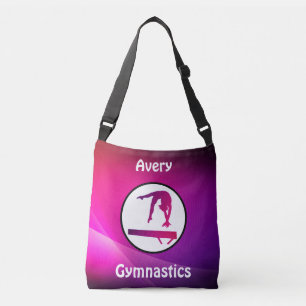 Girls Gymnastics Pink & Purple Balance Beam Crossbody Bag