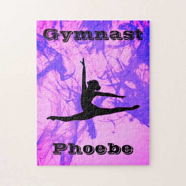 Girls Gymnastics Purple & Pink Jigsaw Puzzle (Vertical)