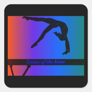 Girls Gymnastics Queen of the beam Stickers