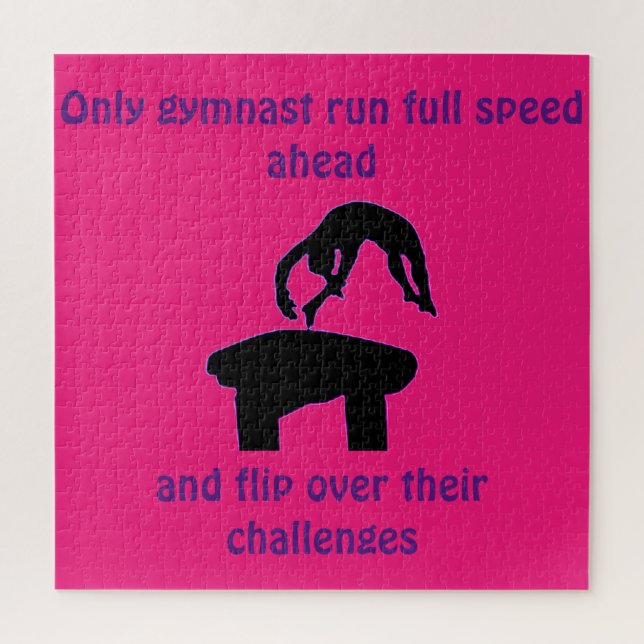 Girls Gymnastics Quote Vault Pink / Purple Puzzle (Vertical)