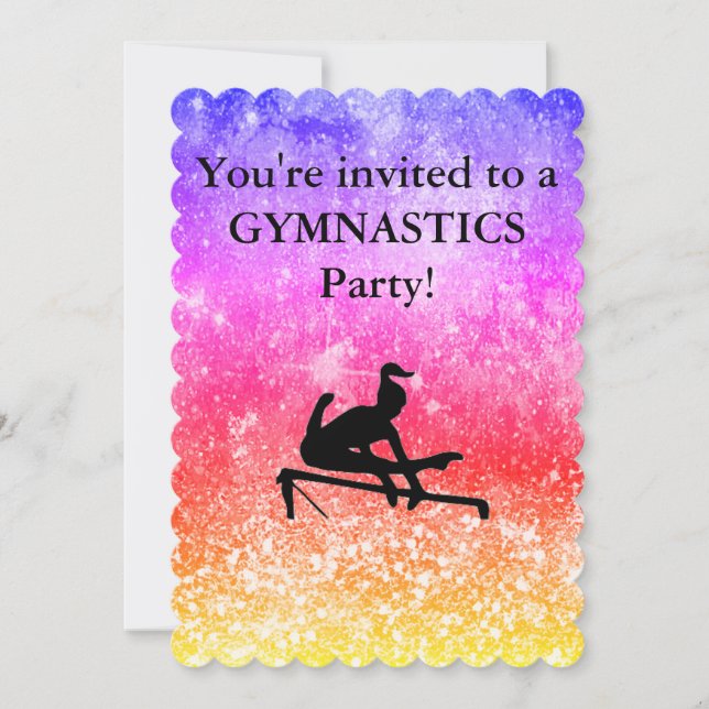 Girls Gymnastics Rainbow Birthday Party (Front)
