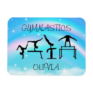 Girls Gymnastics Rainbow Swirls  Magnet