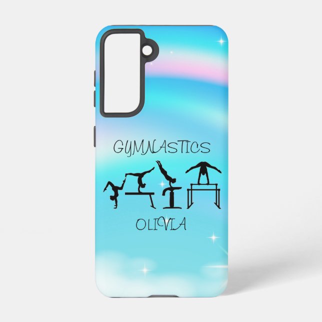 Girls Gymnastics Rainbow Swirls  Samsung Galaxy S21 Case (Back)