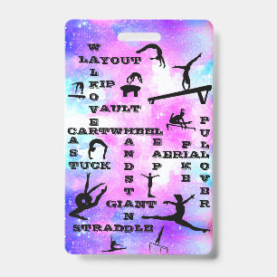 Girls Gymnastics Skills Crosswords Badge ID Badge