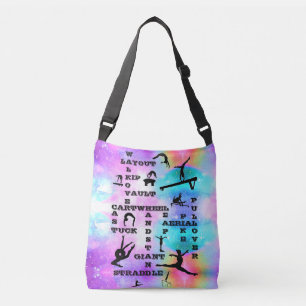 Girls Gymnastics Skills Crosswords Personalised Crossbody Bag