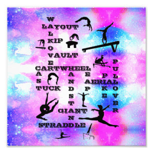 Girls Gymnastics Skills Photo Enlargement Print