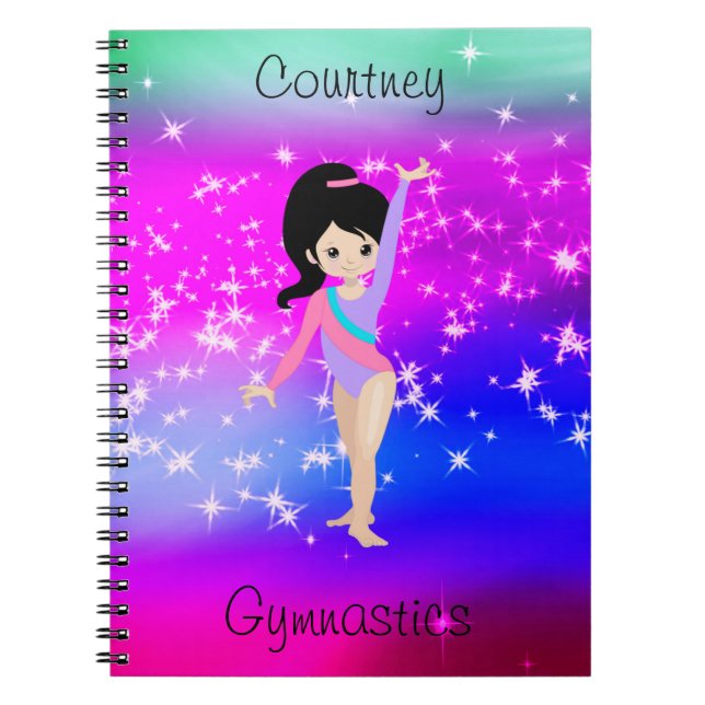 Girls Gymnastics Sparkle Gymnast in Leotard   Notebook (Front)