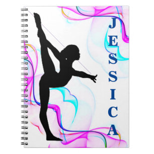 Girls Gymnastics Spiral Swirls Photo Notebook