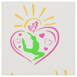 Girls Gymnastics - Summer Sunshine Heart Fabric