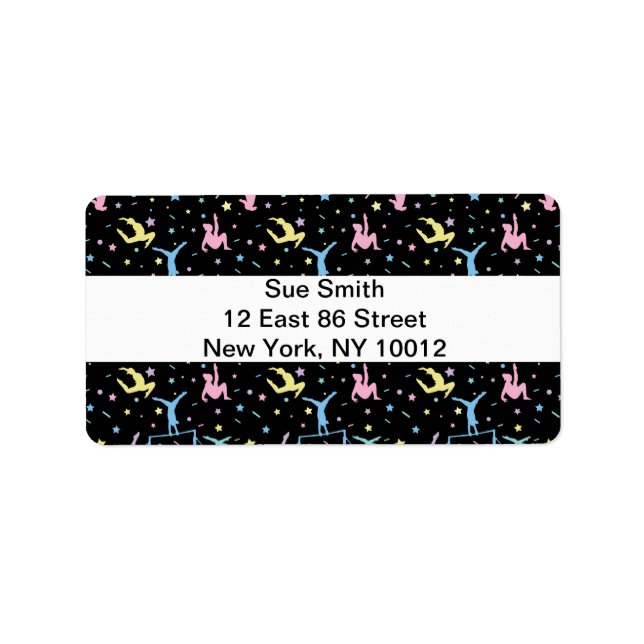 Girls Gymnastics Women Gymnasts with Stars Label (Front)