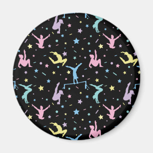 Girls Gymnastics Women Gymnasts with Stars Magnet