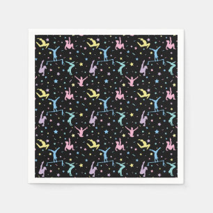 Girls Gymnastics Women Gymnasts with Stars Napkin