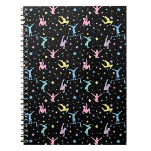 Girls Gymnastics Women Gymnasts with Stars Notebook