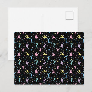 Girls Gymnastics Women Gymnasts with Stars Postcard