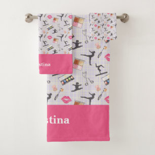 Girls Gymnastics - Women's Girly Makeup Bath Towel Set