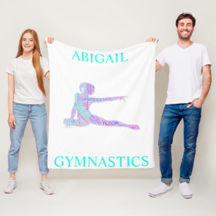 Girls Gymnastics Word Art / Word Cloud Fleece Blanket