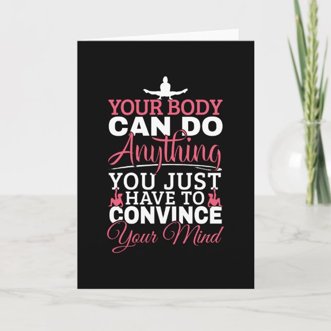 Girls Gymnastics - Your Body Can Do Anything Card (Front)