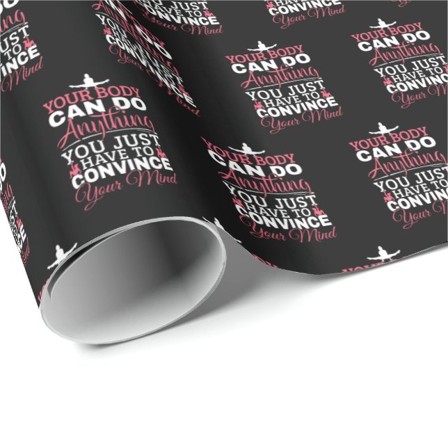 Girls Gymnastics - Your Body Can Do Anything Wrapping Paper (Roll Corner)