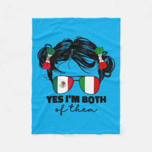 Girls Half Mexican And Italian Mexico Italy Flag Fleece Blanket