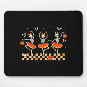 Girls Halloween Ballet Skeleton Pumpkin Girls Skel Mouse Pad