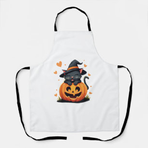 Girls Halloween Cat Pumpkin Costume Funny Cute Des Apron