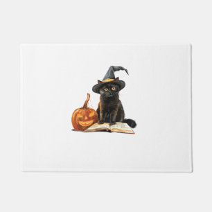 Girls Halloween Cute Cat Pumpkin Witch Costume Doormat