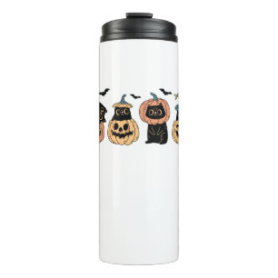 Girls Halloween Cute Cat Pumpkin Witch Costume Lon Thermal Tumbler