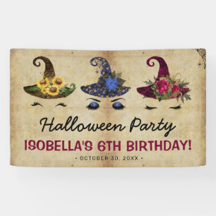 Girls Halloween Witches Kids Birthday Party Banner