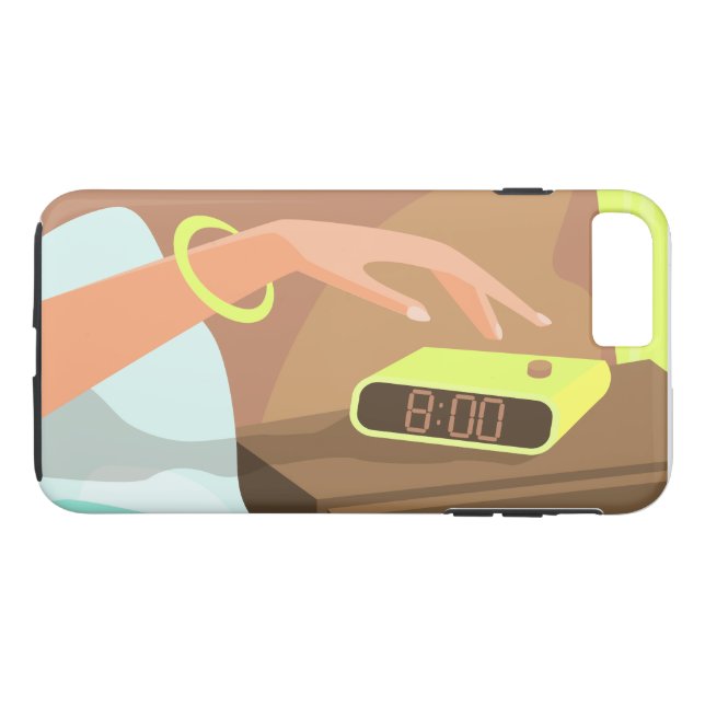 Girls hand pushing on alarm clock snooze button Case-Mate iPhone case (Back (Horizontal))