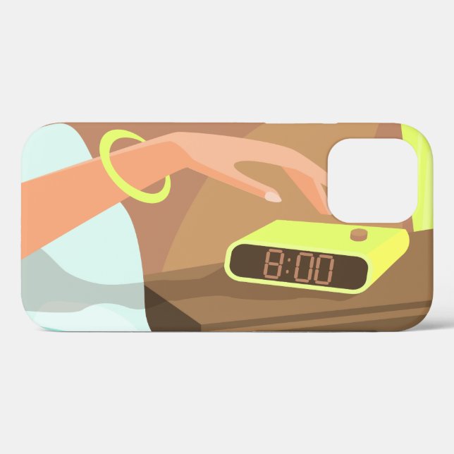 Girls hand pushing on alarm clock snooze button Case-Mate iPhone case (Back (Horizontal))