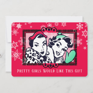 Girls handmade knitting crochet Christmas card