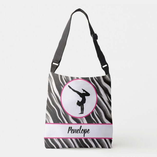 Girls Handstand Zebra Print Faux Fur    Crossbody Bag (Front)