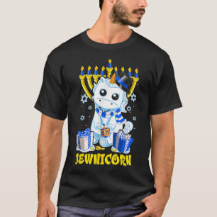 Girls Hanukkah Pajamakah Jewnicorn Menorah Kids Un T-Shirt