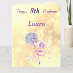 Girls Happy 8th Birthday Fairy Greeting Card