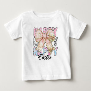 Girls Happy Easter Coquette Bow Baby T-Shirt