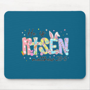 Girls He Risen Jesus Christian Happy Mouse Pad