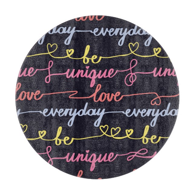Girls' hearts, words seamless pattern. cutting board (Front)